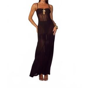 knee length dresses for ladies Runaway The Label Adriana Maxi Dress Blue main image 0